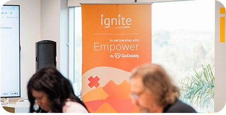 Banner displaying the Empower by GoDaddy logo